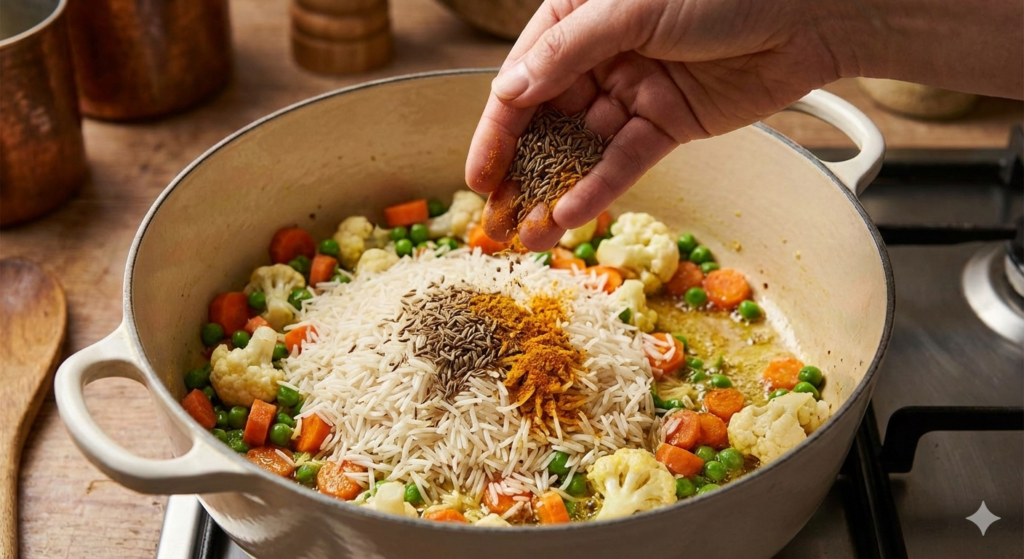 How to make Pulao in cooker