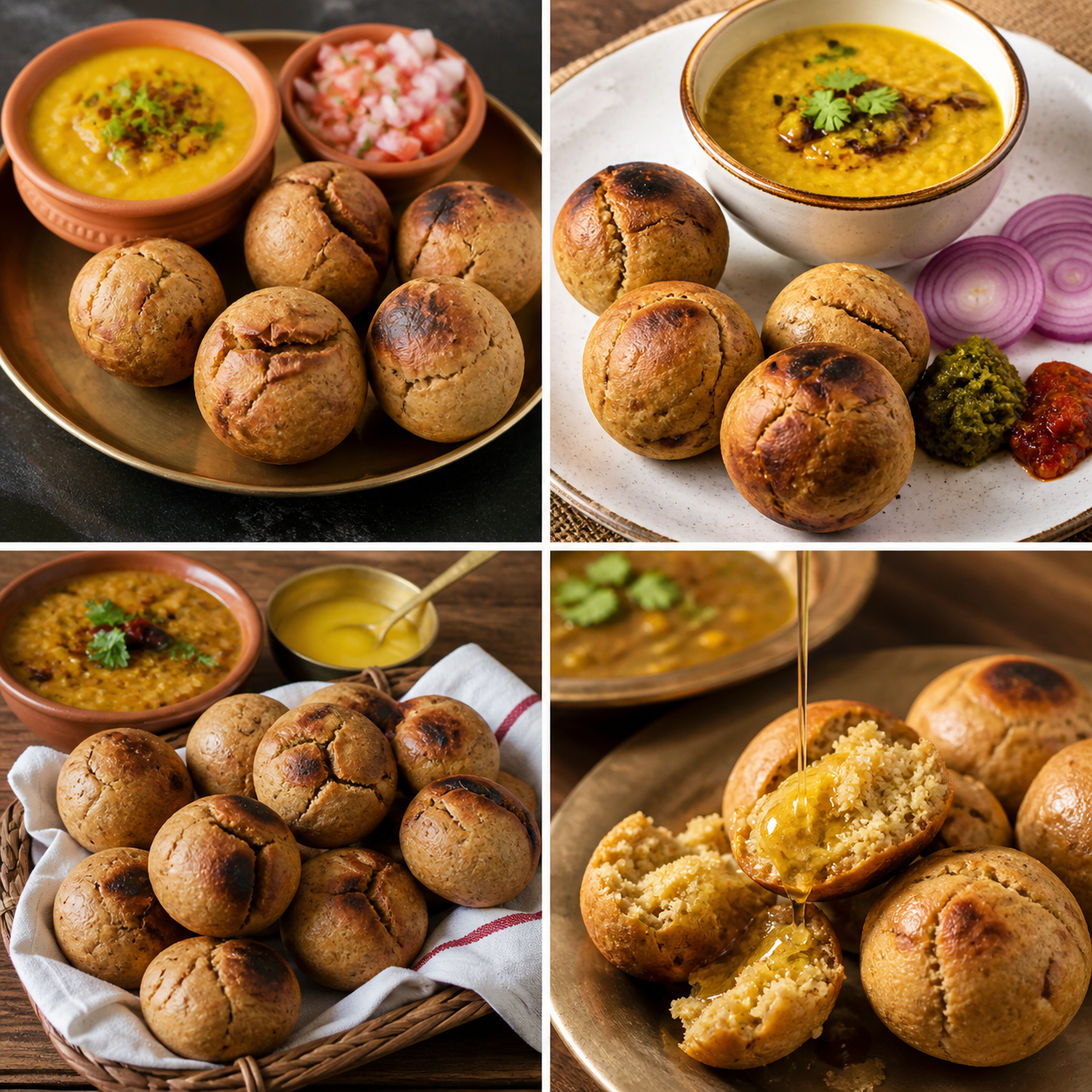 how to maen dal bati churma at home